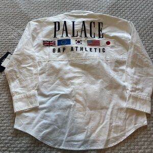 NWT Gap Athletics Palace Collab White Button Up Shirt Size Youth M